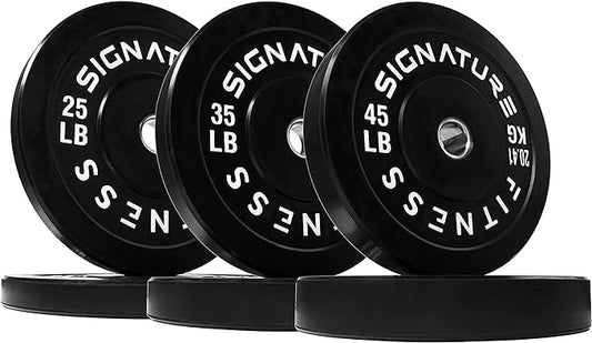Signature Fitness 2" Olympic Bumper Plate Weight Plates 7FT Olympic