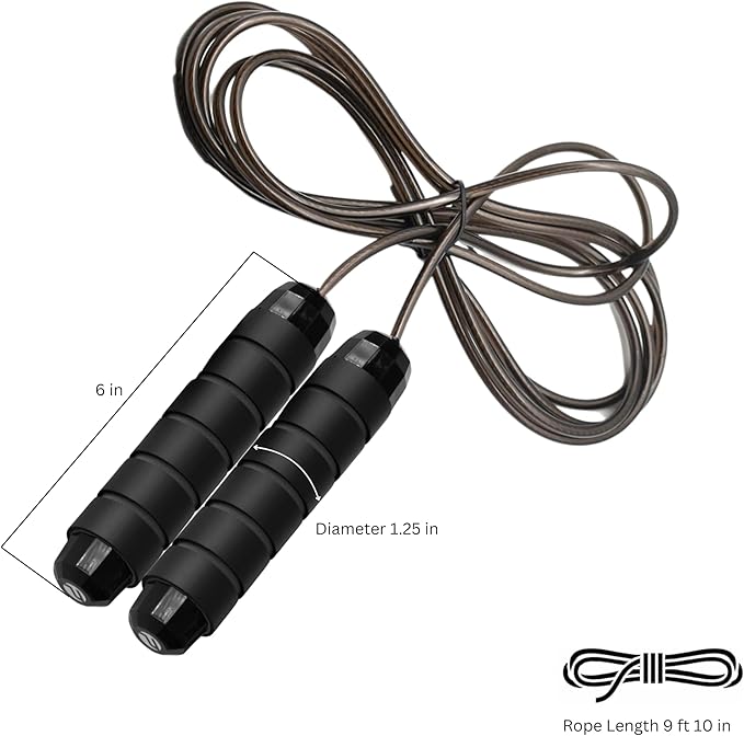 Adjustable Jump Rope for Workout - All-Purpose Exercise Jump Rope Kids & Adults Love with Tangle-Free, Comfortable Foam Handles - Best Slimming, Cardio & Endurance Training