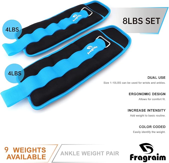 Ankle Weights for Women 1/2/3/4/6/8/10/12/15/20 LBS 1 Pair
