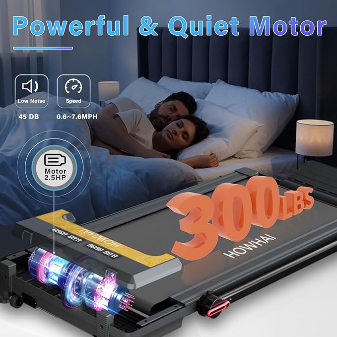 Treadmill with Incline, Walking Pad Foldable Treadmills for Home with 2.5HP, Speed 6.2-7.6MPH Walking Pad with Handle Bar, Remote Control and LED Display