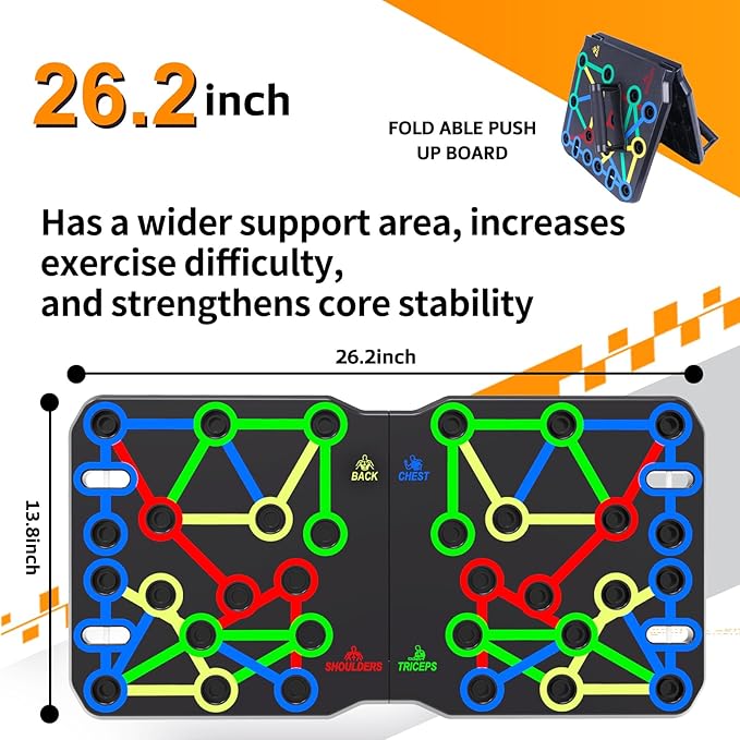 AERLANG Push Up Board, Portable Multi-Function Foldable 10 in 1 Push Up Bar, Push up Handles for Floor,Professional Push Up Strength Training Equipment