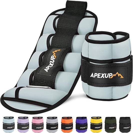 APEXUP 10lbs/Pair Adjustable Ankle Weights for Women and Men