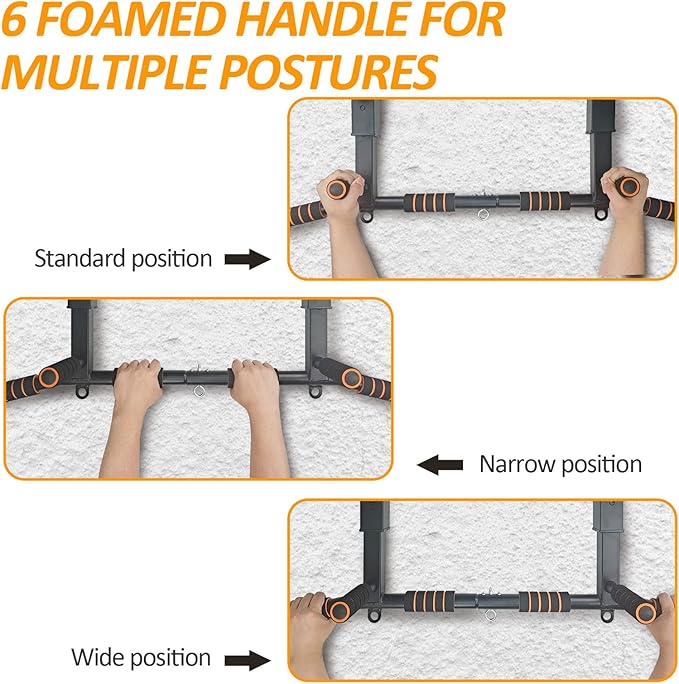 BESTHLS Wall Mounted Pull Up Bar and Dip Station 440 Lbs