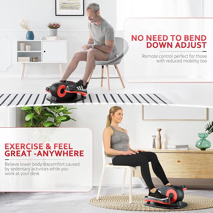 Under Desk Elliptical Machine, Ellipse Exerciser as Seen on TV for Seniors with Remote Control & 12 Adjustable Speeds, Elliptical Machine for Home