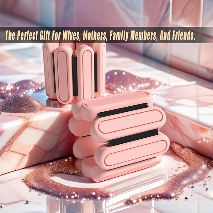 Wrist & Ankle Weights for Women，Premium Silicone Leg 2 lbs 2 (1Lb (1Lb Each)，Adjustable