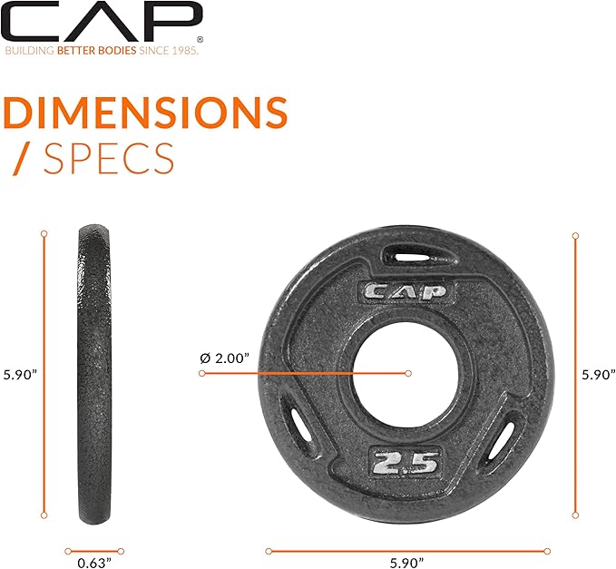 CAP Barbell 2-Inch Olympic Grip Weight Plate