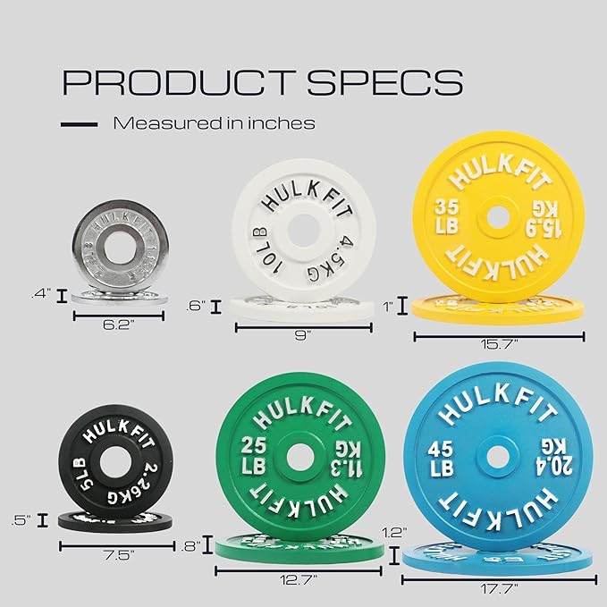 HulkFit 2-inch Calibrated Steel Weight Plates for Olympic