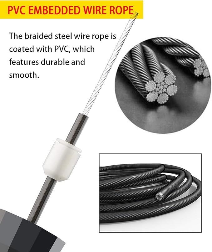 Jump Rope, Ball Bearings Tangle-Free Rapid Speed Cable 2 Pack