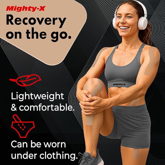 Waterproof Kinesiology Tape - [3 Rolls] - Kinetic Tape - Joints Support & Muscle Pain Relief - 16.4 ft Uncut Knee Tape + 50 Videos - Beige Muscle Tape