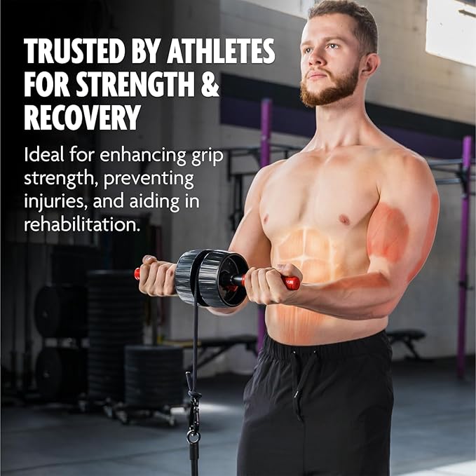 DMoose Fitness Forearm Strengthener & Wrist Roller - 2 in 1 Arm