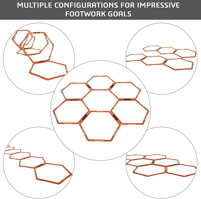 Yes4All Hex Agility Rings/Speed Rings with Carrying Bag