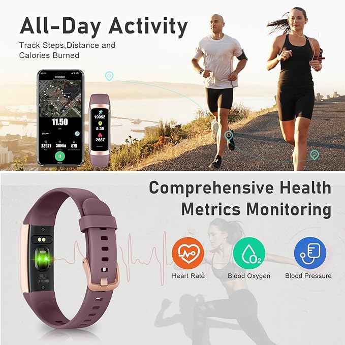 Fitness Tracker with Step Counter/Calories/Stopwatch Tracker,1.10''AMOLED Touch