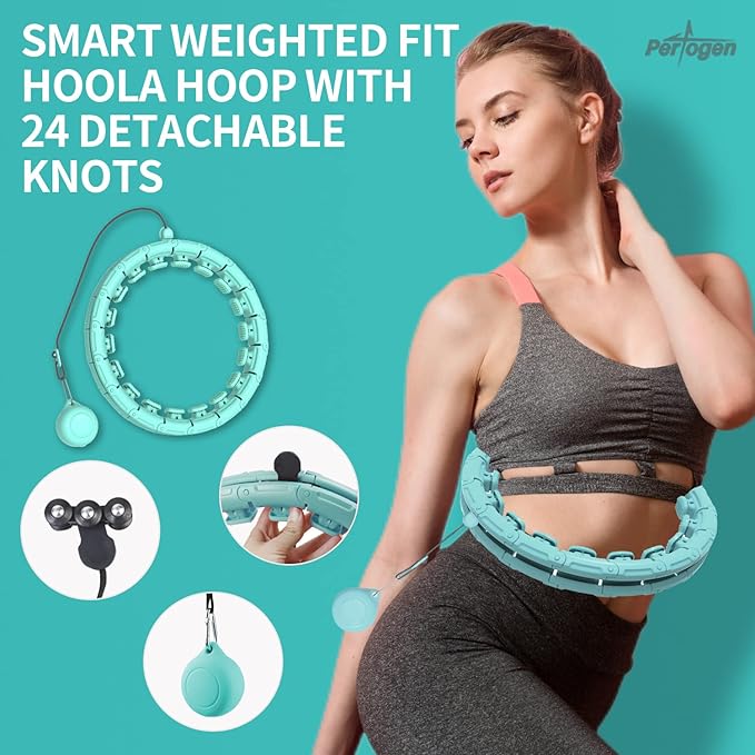 Weighted Fitness Hoola Hoop for Exercise Kids,2 in 1 Weight 24 Detachable