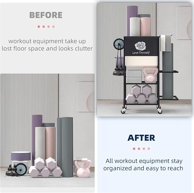 Yoga Mat Storage Rack，Home Gym Storage Rack Gym