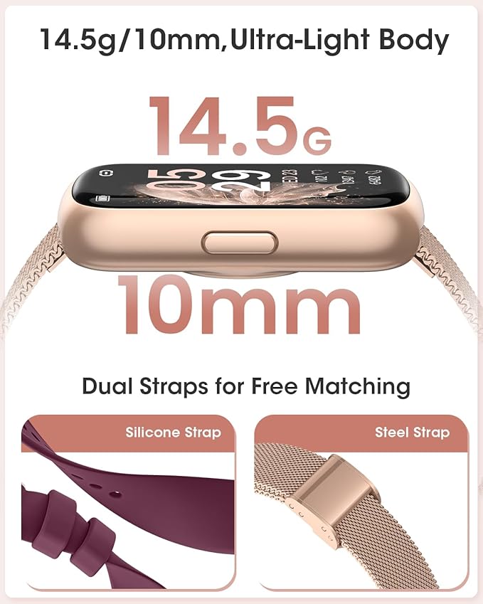 Fitness Tracker Watch, 1.47" Smart Watch for Women with Health & Fitness Tracker, 24/7 Heart Rate/Blood Oxygen/Sleep Monitor Smart Watches for Women, Smart Watch for Android/iOS Phones (2 Bands)