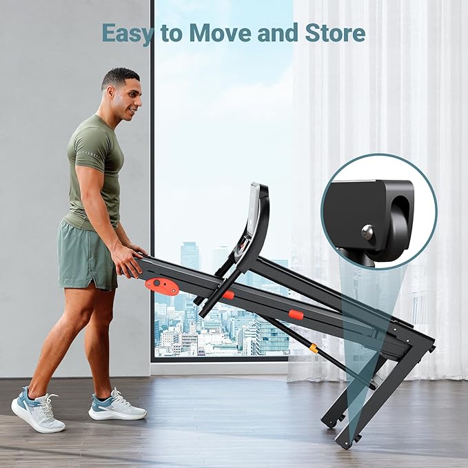 THERUN Incline Treadmill for Running and Walking, 300 lbs Weight Capacity, Wide Belt, 3.0 HP, 18" LED Screen, 2 Layers Shock-Absorbing