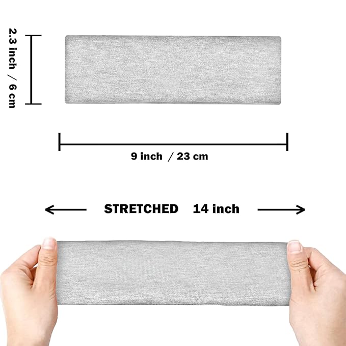 IVARYSS Workout Headbands for Women Non Slip, Premium Stretchy Soft Fabric Head Bands for Women's Hair, Wear for Yoga, Running, Sport, 6 Pack, Multi Color