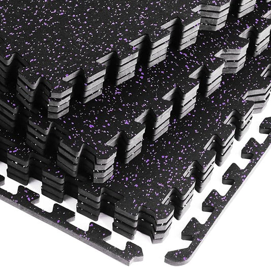 0.56" Thick 48 Sq Ft Rubber Top High 12 Pcs 24 x 24in Tile,