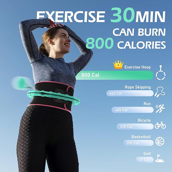 Weighted Hula Circle for Adults Weight Loss 51 Inch 27 Detachable