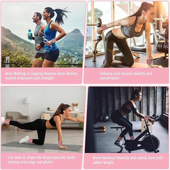 Wrist & Ankle Weights for Women，Premium Silicone Leg 2 lbs 2 (1Lb (1Lb Each)，Adjustable