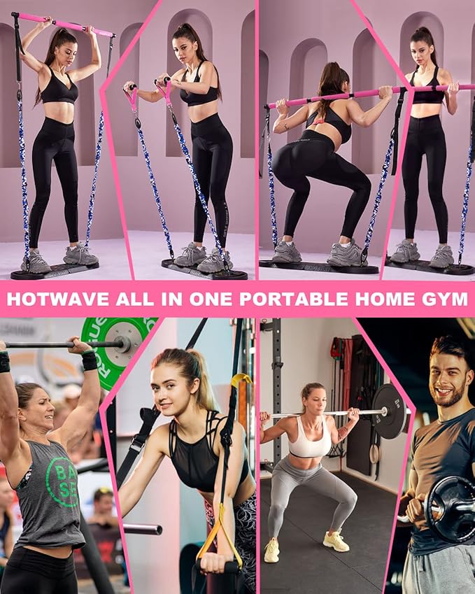 HOTWAVE Portable Exercise Equipment with 16 Gym Accessories.20 1 Push