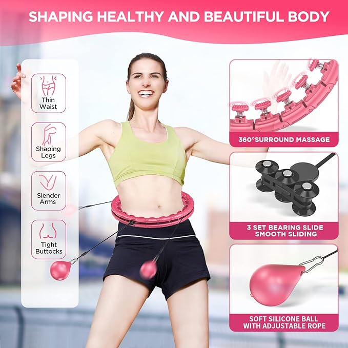 Weighted Exercise Hoop Plus Size 32 Detachable 2 in 1 Abdomen