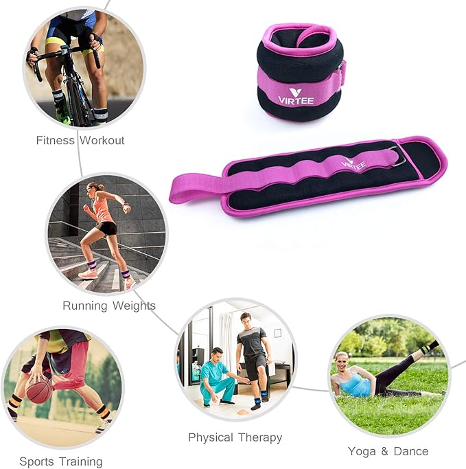 Ankle/Wrist Weights for Women, Men, Kids - Arm Leg Weights Set with Adjustable Strap - Running, Jogging, Gymnastic, Physical Therapy, Fitness - Choice of 1 lb 2 lbs 3 lbs 4 lbs 6 lbs 8 lbs 10 lbs