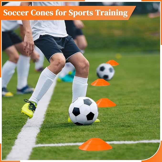 Sratte 200 Pcs Soccer Cones with Strap and