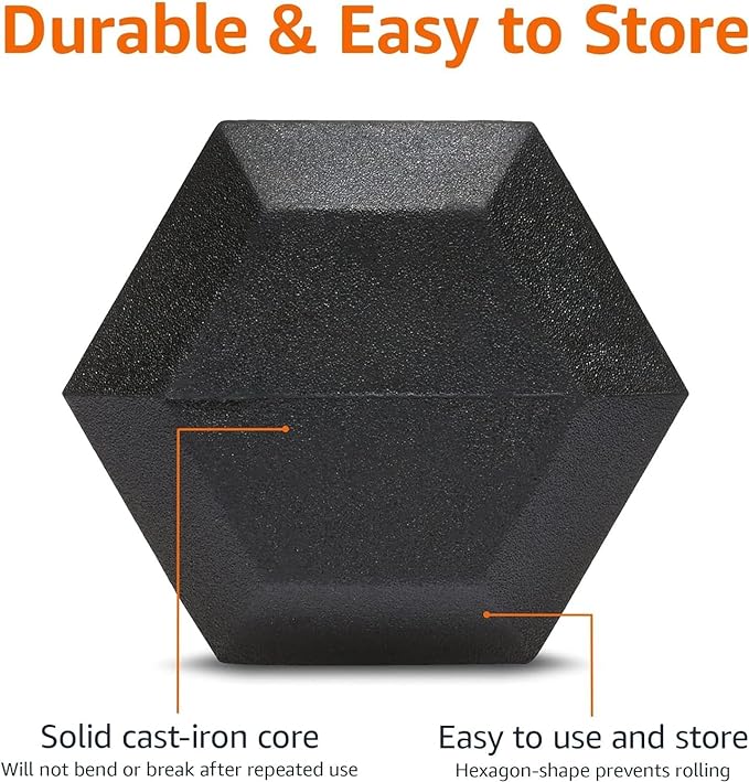 Amazon Basics Rubber Hex Dumbbell Hand Weight