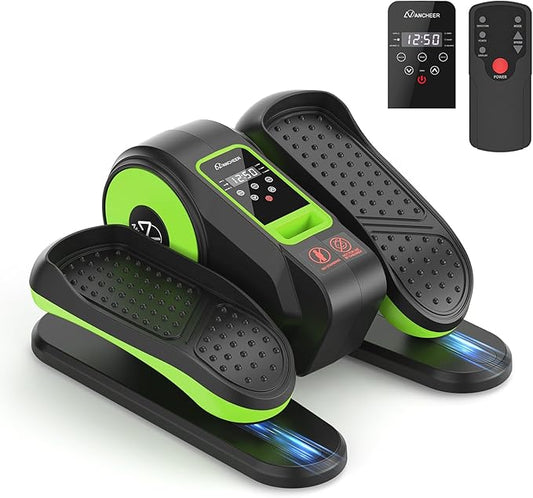 ANCHEER Under Desk Elliptical, Leg Exerciser While Sitting for Seniors Adults, Ellipse Leg Exerciser Electric as Seen on TV with Remote Control & 12 Adjustable Speeds, Fully Assembled