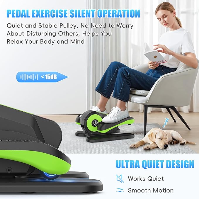 ANCHEER Under Desk Elliptical, Leg Exerciser While Sitting for Seniors Adults, Ellipse Leg Exerciser Electric as Seen on TV with Remote Control & 12 Adjustable Speeds, Fully Assembled