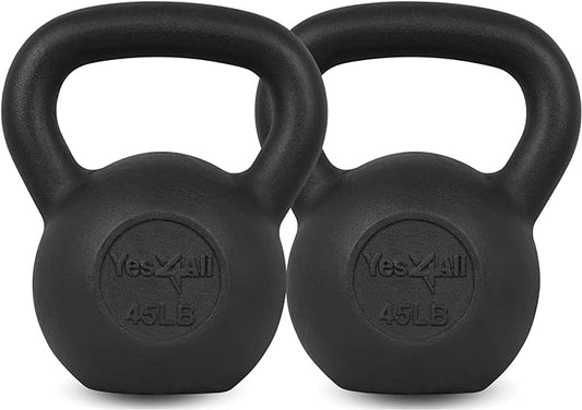 Yes4All Kettlebell Adjustable/Cast Iron/Protective Base Solid Smooth