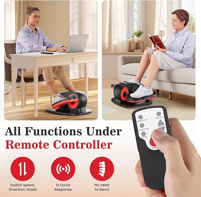 Under Desk Elliptical Machine, Ellipse Exerciser as Seen on TV for Seniors with Remote Control & 12 Adjustable Speeds, Elliptical Machine for Home