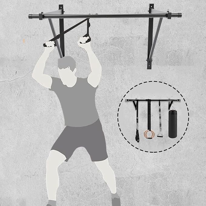 50'' Wall Mounted Chin Pull Up Bar Gym 500lbs