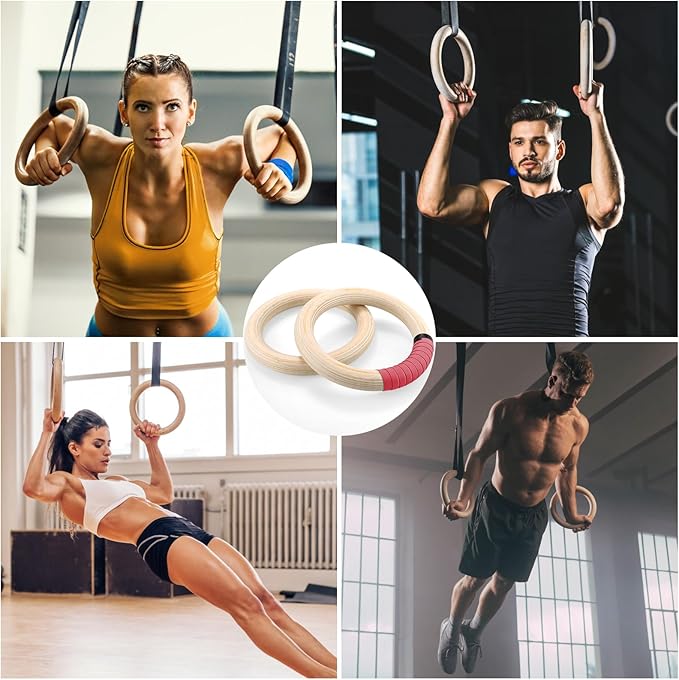 LIFERUN Gymnastics Rings 1100lbs with 16.7ft Long
