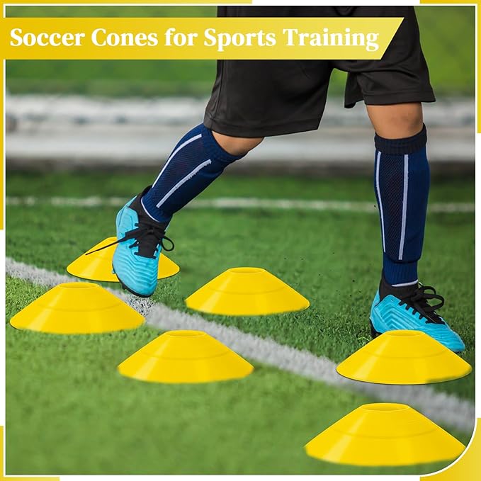 Sratte 200 Pcs Soccer Cones with Strap and