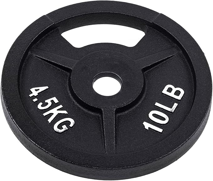 Signature Fitness Cast Iron Plate Weight Plate for Strength Training and Weightlifting, Olympic or Standard