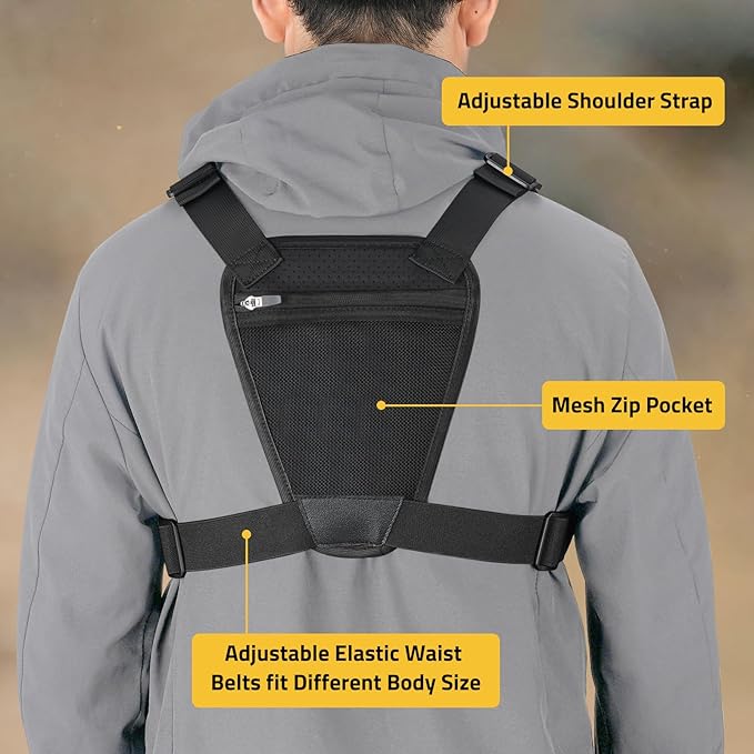 CVLIFE Outdoor Chest Bag for Men, Sports Chest Pack for Running, Lightweight EDC Bag with Extra Storage