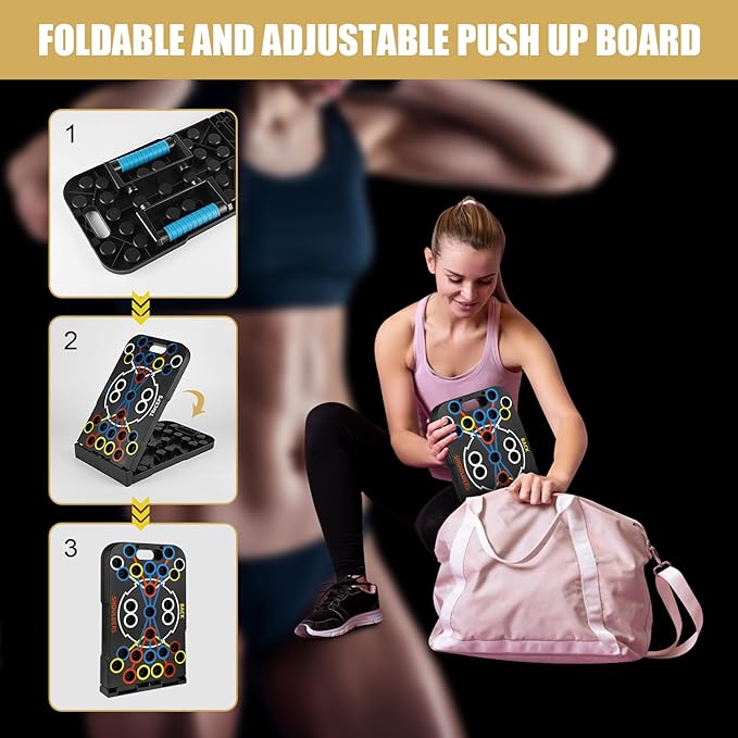 Push Up Board Foldable Adjustable Pushup Bar 56 1 Exercise