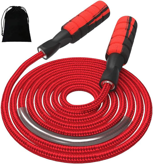 FITMYFAVO Jump Rope Cotton Adjustable Skipping Weighted jumprope