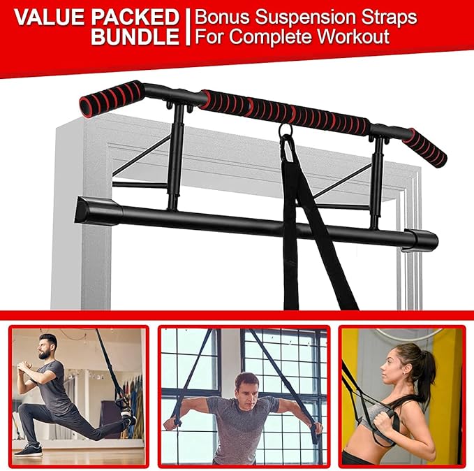 [2024 Upgrade] Multi-Grip Pull up Bar for Doorway