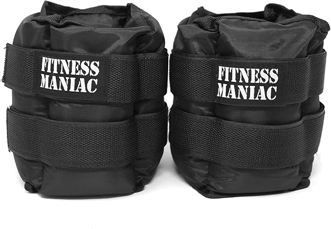 FITNESS MANIAC USA Pro Ankle Weights 1 Pair 16 lbs (8 Pounds