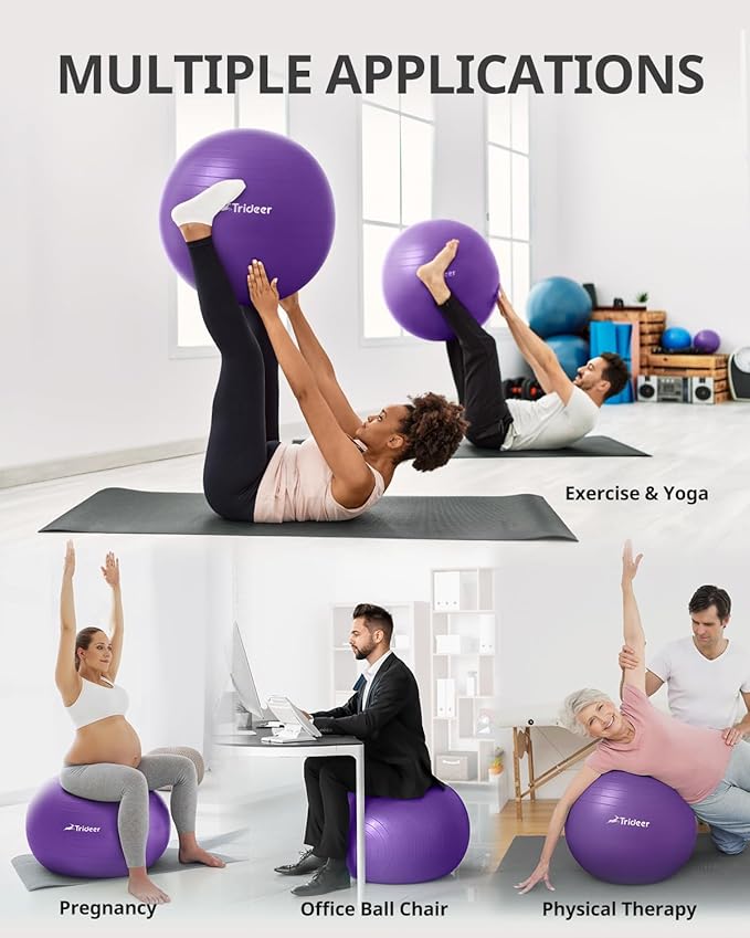 Trideer Yoga Ball Exercise Ball for Working Out 5 Sizes