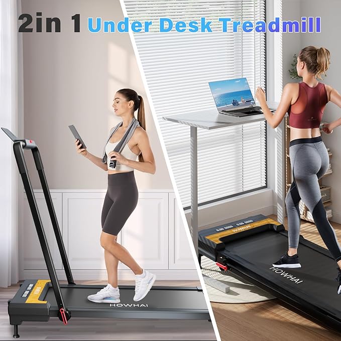 Treadmill with Incline, Walking Pad Foldable Treadmills for Home with 2.5HP, Speed 6.2-7.6MPH Walking Pad with Handle Bar, Remote Control and LED Display
