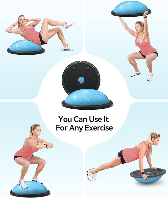 nonogo Half Balance Ball Trainer with Resistance Bands & Small Exercise Ball, Stability Ball for Core Strength, Full Body Workout, Yoga, Fitness, Physical Therapy