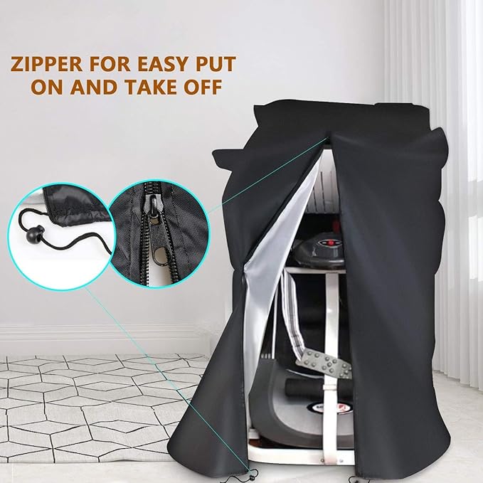 Treadmill Cover for Non-Folding Home Treadmill with Zipper and Drawstring