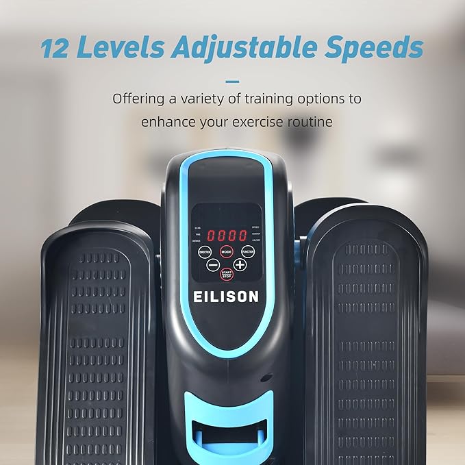 EILISON Under Desk Elliptical Machine, Electric Ellipse Leg Exerciser as Seen on TV with Resistance Band, Quiet Portable Elliptical Machine, Seated Pedal Exerciser with Remote Control