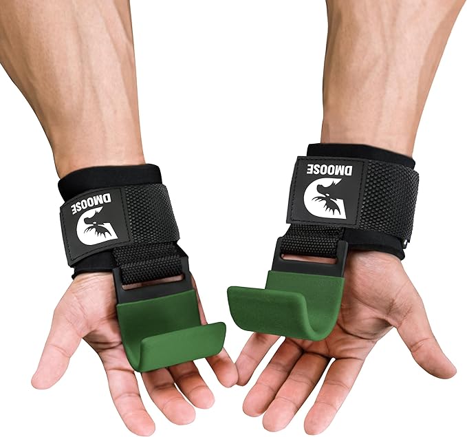 DMoose Fitness Weight Lifting Hooks for Men & 8 mm