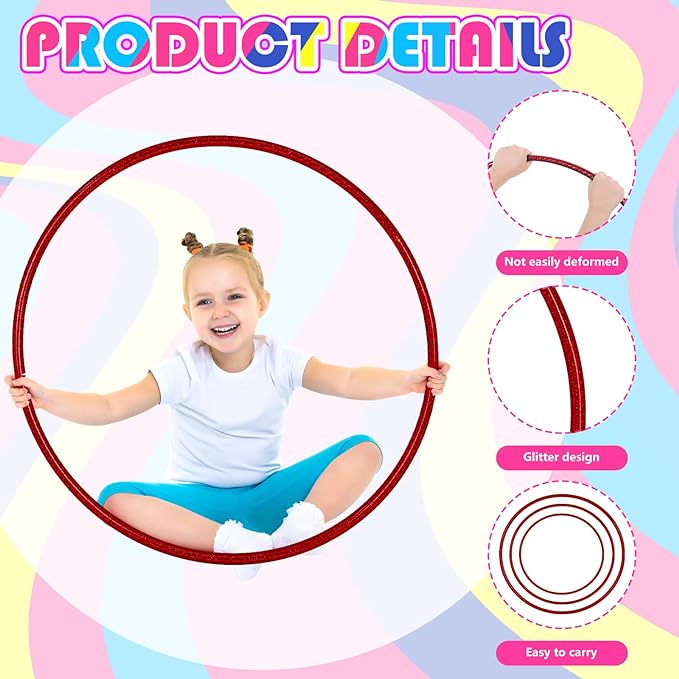 Syhood Glitter Plastic Exercise Hoop Fitness Circles Fitness