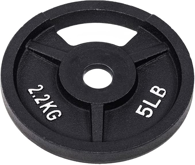 Signature Fitness Cast Iron Plate Weight Plate for Strength Training and Weightlifting, Olympic or Standard